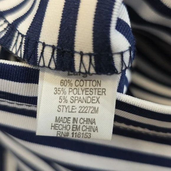 Thyme & Honey Striped Blue and White Pencil Skirt - Picture 9 of 10